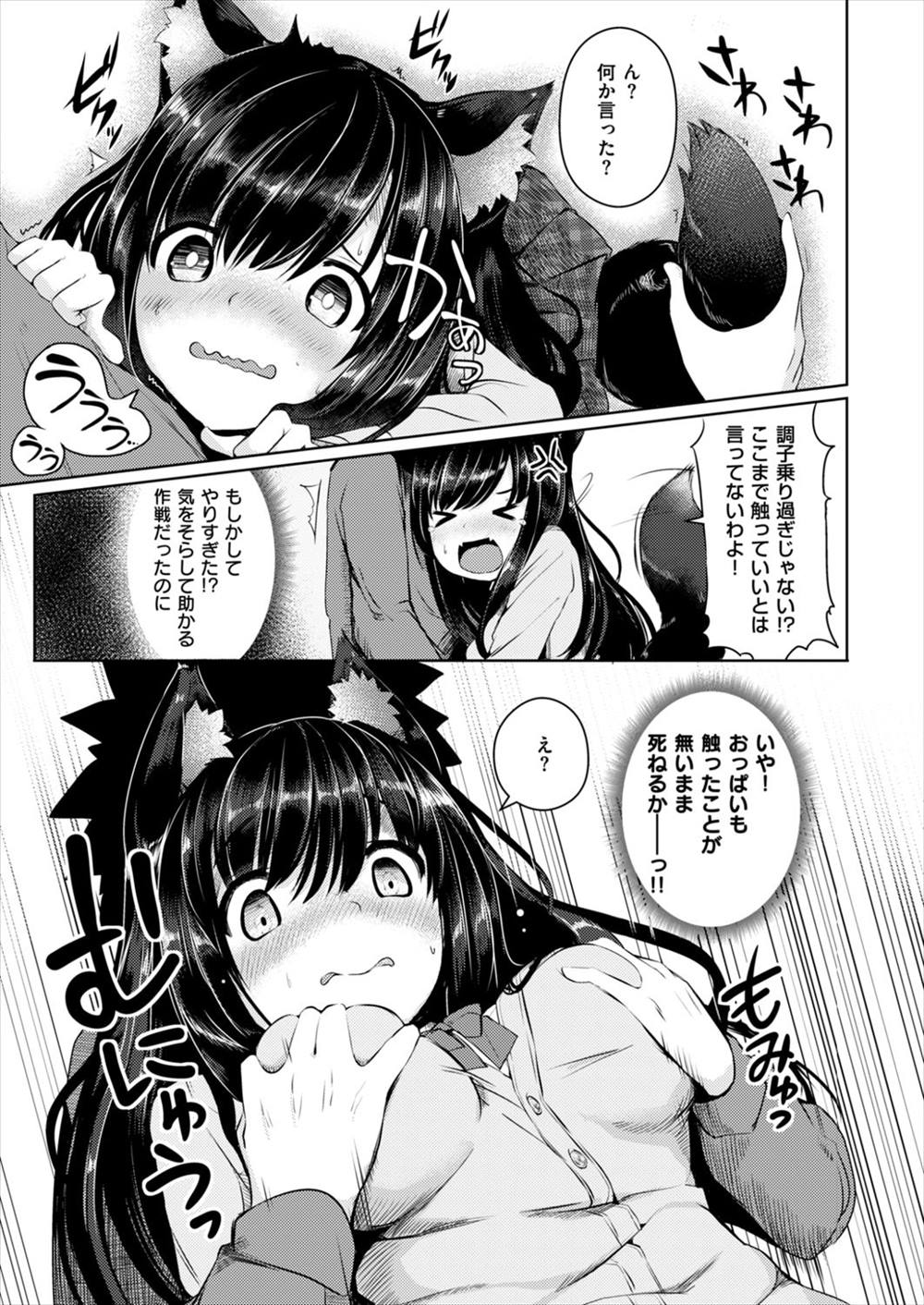 【エロ漫画】ケモミミ少女に押し倒された教師が発情したJKに騎乗位セックスされちゃうｗｗｗ