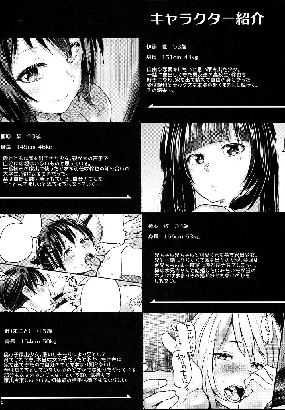 【エロ同人誌】(C93)家出した少年少女の輪姦乱交パーティ…ひたすらヤリまくって子供まで孕んじゃった友だちを見て中出しされながら少女が思ったことは…【夢乃狸：親にナイショの家出ックス6 デキちゃった編- 】