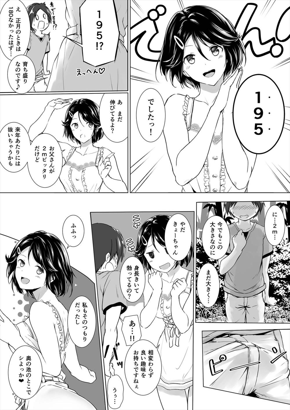 【エロ同人誌】父親の妹の娘から誘惑…顔面騎乗位生中出しイチャラブセックスｗｗｗ【はちみつ：長身イトコとＨぃコトしよっ】