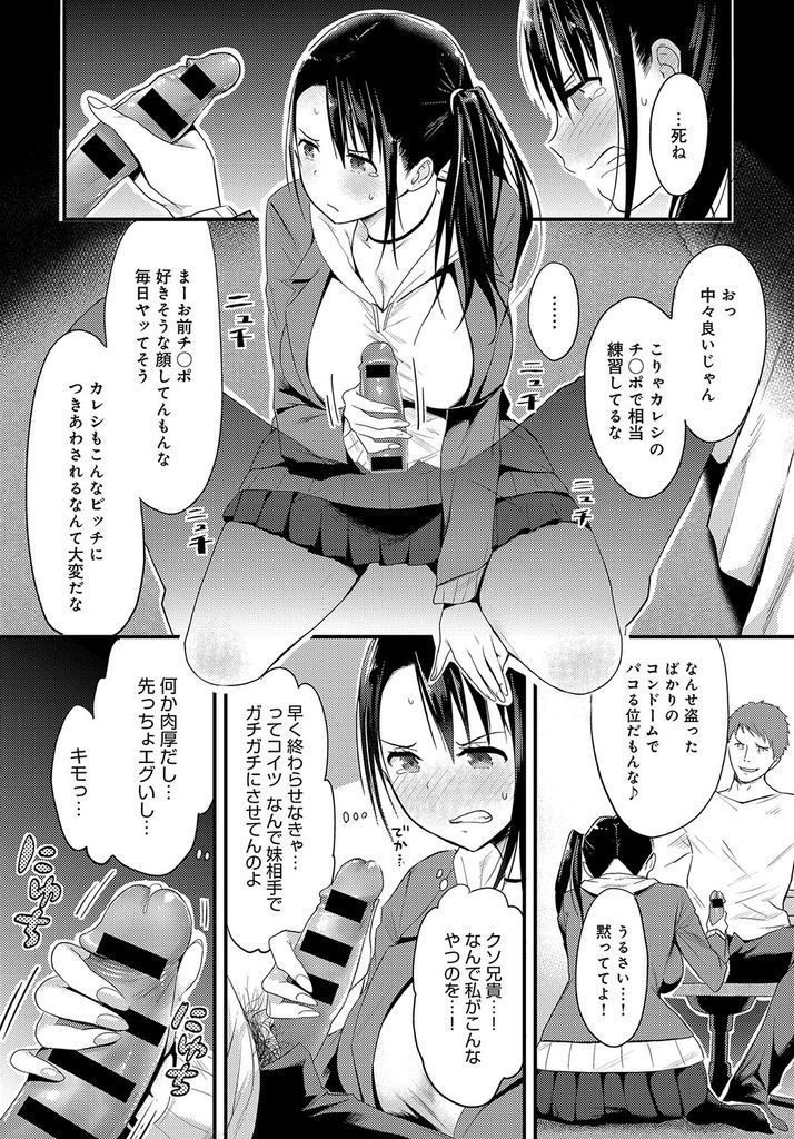 【エロ漫画】彼氏に流されて万引きしてしまったのを兄に盗撮された妹…言いなりになって日に日にエスカレートしていき自らおねだりするようになって近親相姦中出しセックス【染岡ゆすら：HIGH HAT SISTER】